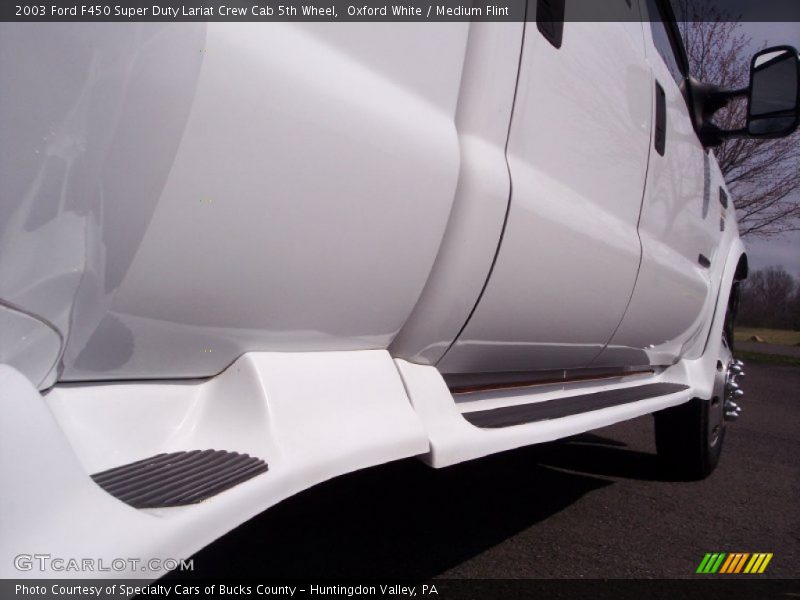 Oxford White / Medium Flint 2003 Ford F450 Super Duty Lariat Crew Cab 5th Wheel