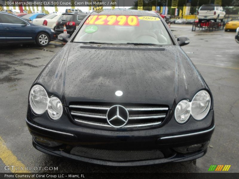 Capri Blue Metallic / Ash 2004 Mercedes-Benz CLK 500 Coupe