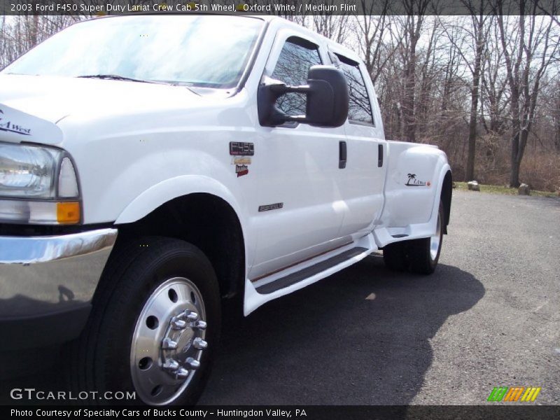 Oxford White / Medium Flint 2003 Ford F450 Super Duty Lariat Crew Cab 5th Wheel
