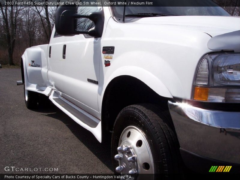 Oxford White / Medium Flint 2003 Ford F450 Super Duty Lariat Crew Cab 5th Wheel