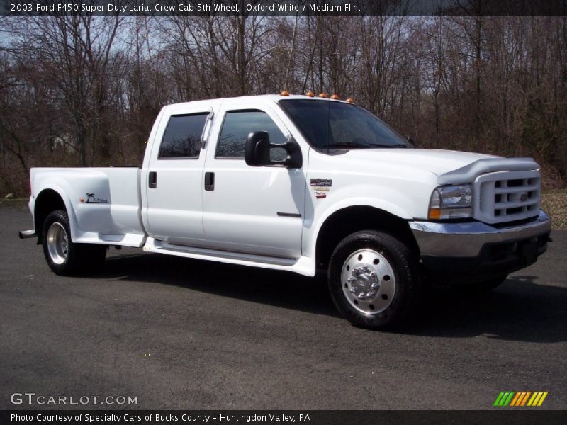 Oxford White / Medium Flint 2003 Ford F450 Super Duty Lariat Crew Cab 5th Wheel