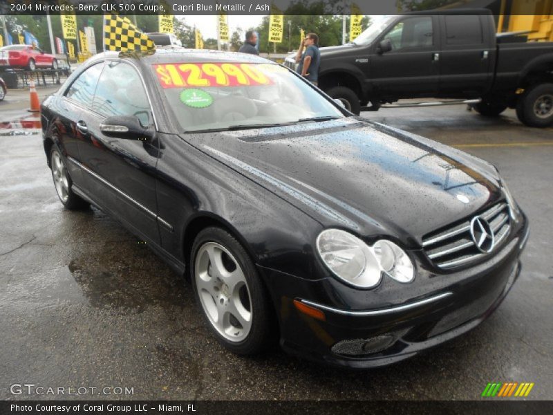 Capri Blue Metallic / Ash 2004 Mercedes-Benz CLK 500 Coupe