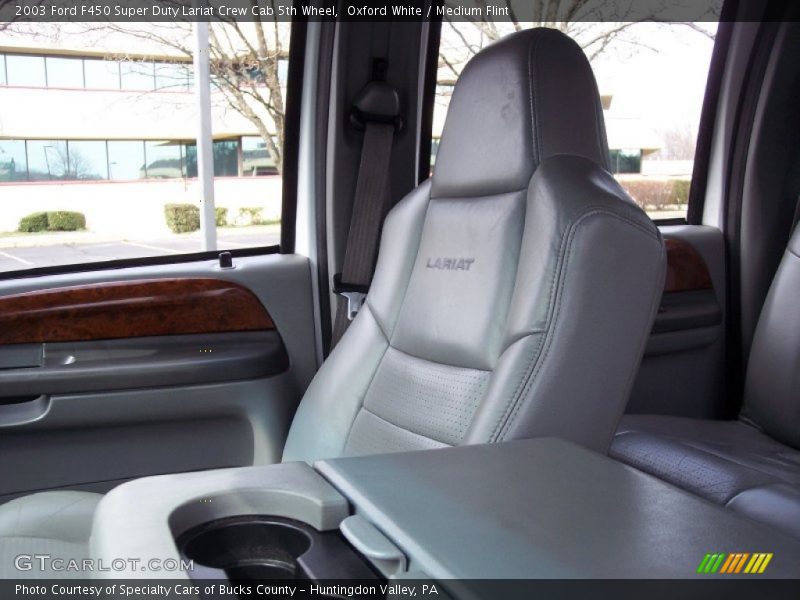 Oxford White / Medium Flint 2003 Ford F450 Super Duty Lariat Crew Cab 5th Wheel