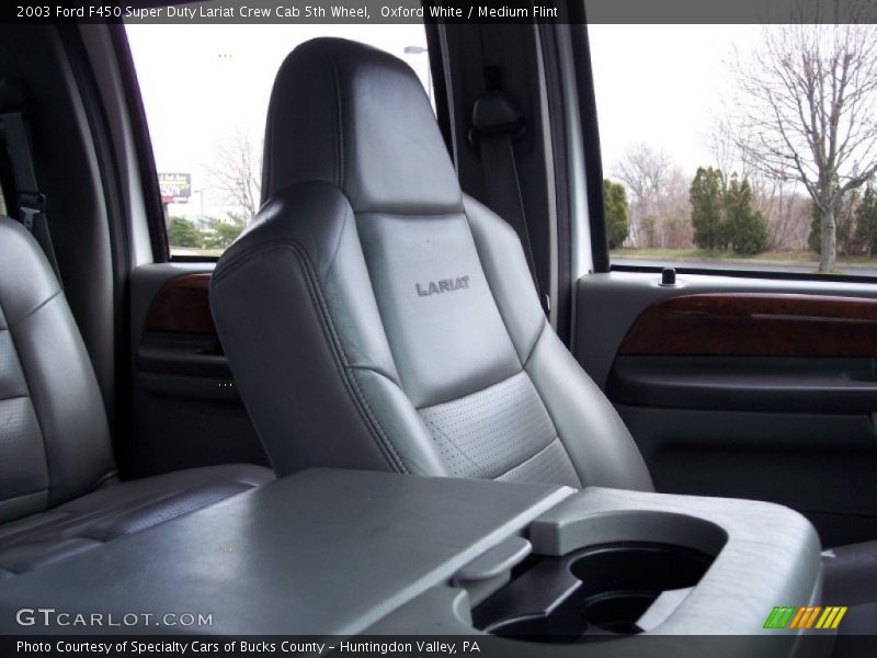 Oxford White / Medium Flint 2003 Ford F450 Super Duty Lariat Crew Cab 5th Wheel