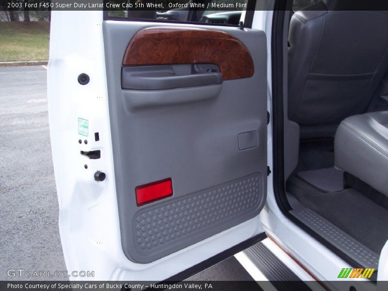 Oxford White / Medium Flint 2003 Ford F450 Super Duty Lariat Crew Cab 5th Wheel