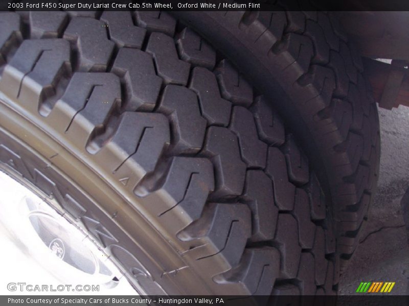 Oxford White / Medium Flint 2003 Ford F450 Super Duty Lariat Crew Cab 5th Wheel