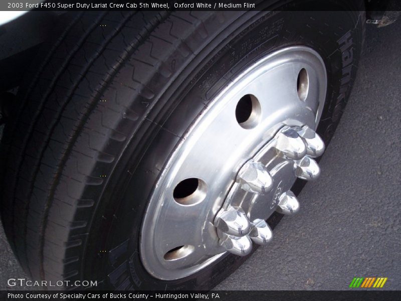Oxford White / Medium Flint 2003 Ford F450 Super Duty Lariat Crew Cab 5th Wheel