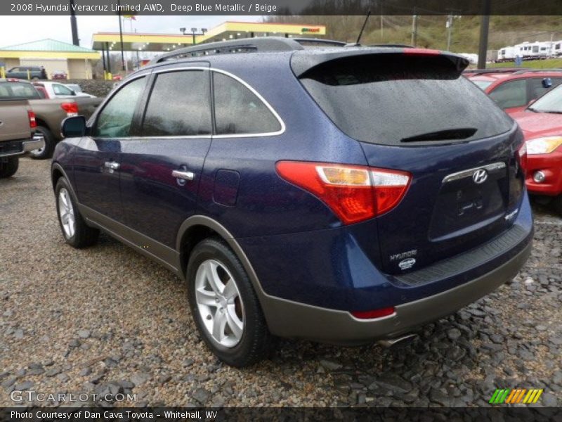 Deep Blue Metallic / Beige 2008 Hyundai Veracruz Limited AWD