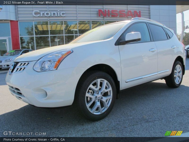 Pearl White / Black 2012 Nissan Rogue SV