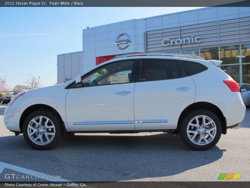 Pearl White / Black 2012 Nissan Rogue SV