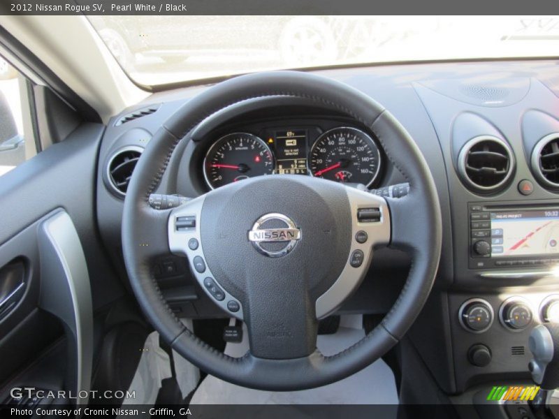 Pearl White / Black 2012 Nissan Rogue SV