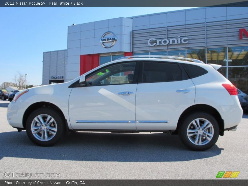 Pearl White / Black 2012 Nissan Rogue SV