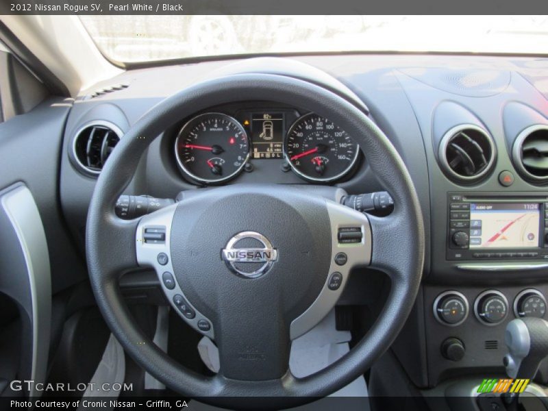 Pearl White / Black 2012 Nissan Rogue SV