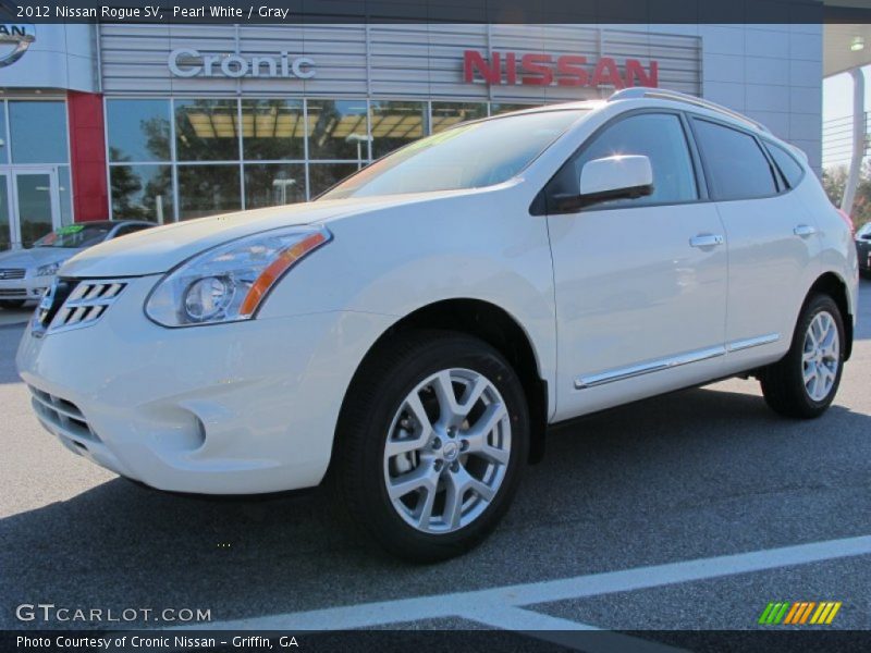 Pearl White / Gray 2012 Nissan Rogue SV