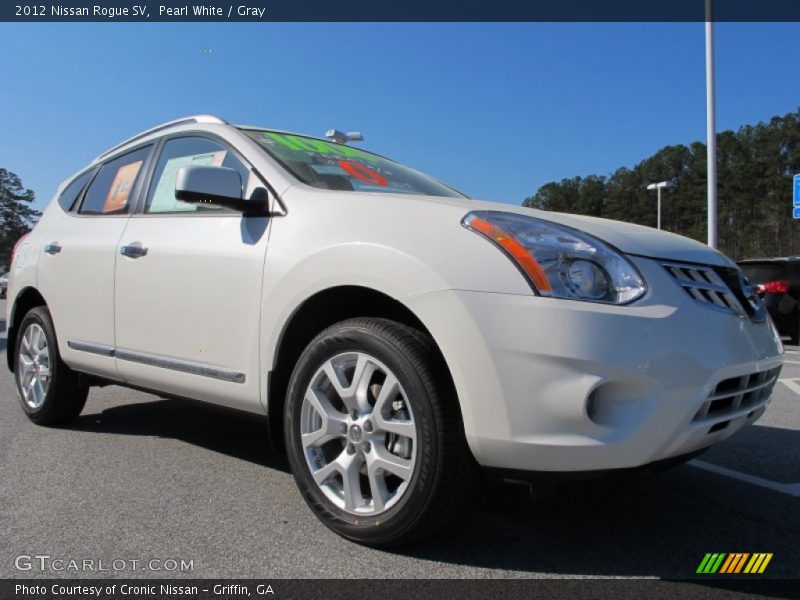 Pearl White / Gray 2012 Nissan Rogue SV
