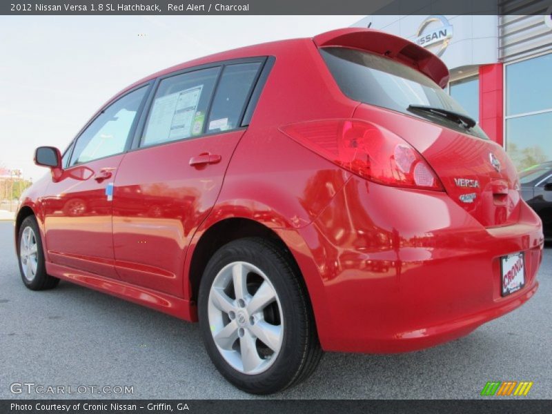 Red Alert / Charcoal 2012 Nissan Versa 1.8 SL Hatchback
