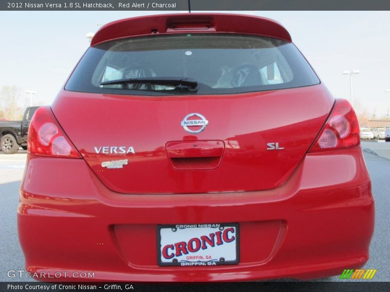 Red Alert / Charcoal 2012 Nissan Versa 1.8 SL Hatchback