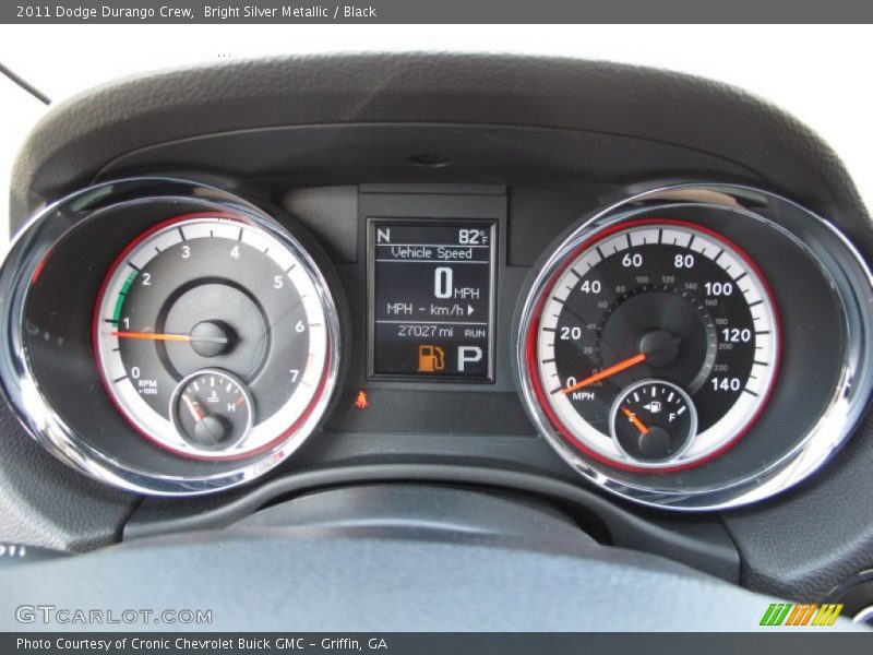 Bright Silver Metallic / Black 2011 Dodge Durango Crew