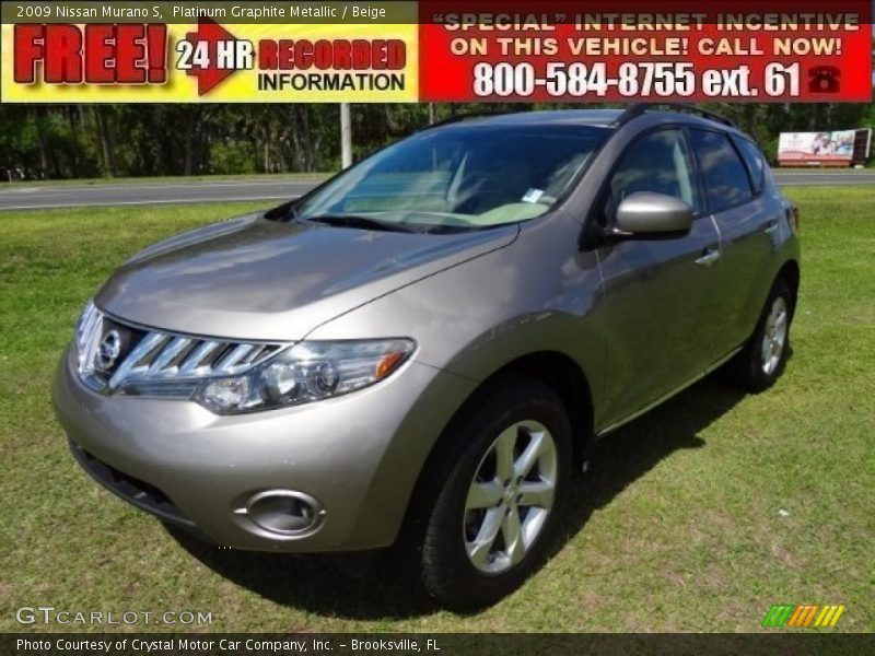 Platinum Graphite Metallic / Beige 2009 Nissan Murano S