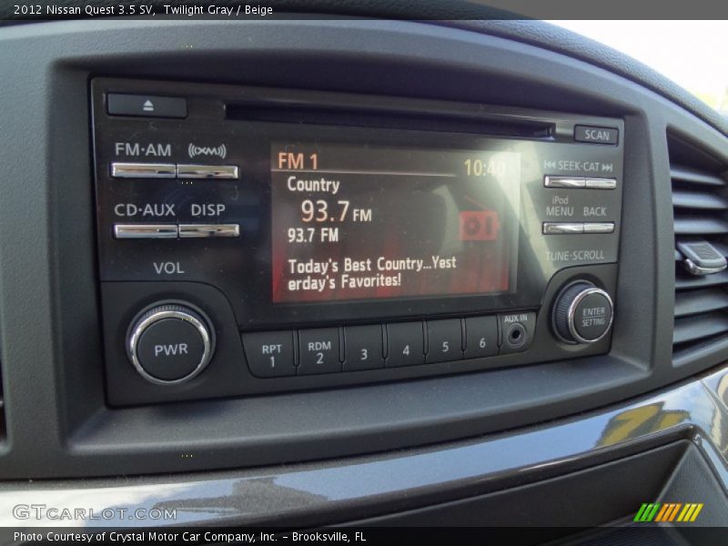 Twilight Gray / Beige 2012 Nissan Quest 3.5 SV