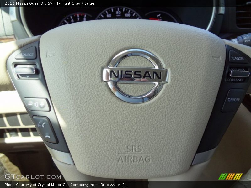 Twilight Gray / Beige 2012 Nissan Quest 3.5 SV