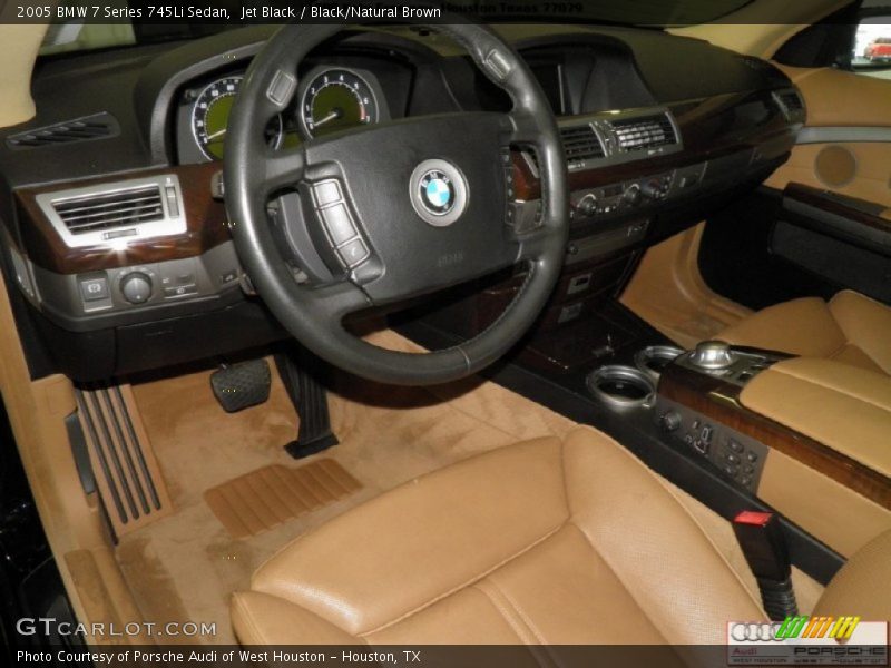 Jet Black / Black/Natural Brown 2005 BMW 7 Series 745Li Sedan