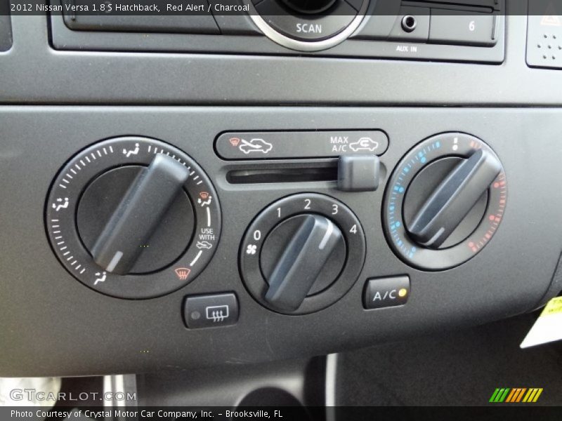 Red Alert / Charcoal 2012 Nissan Versa 1.8 S Hatchback