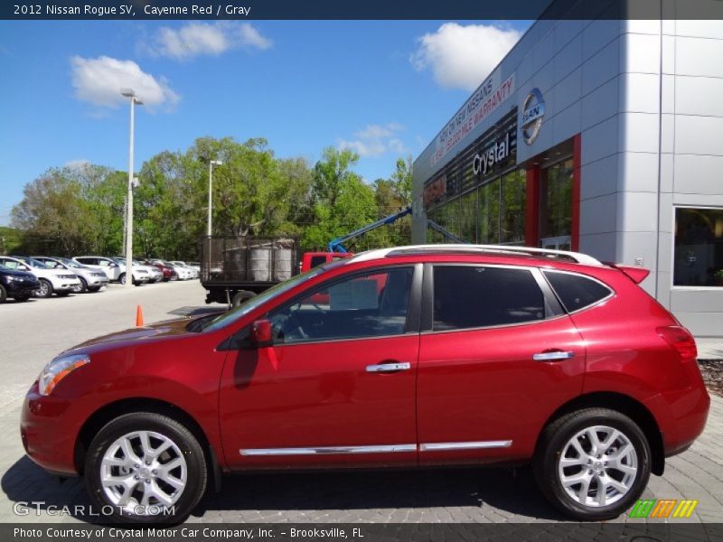 Cayenne Red / Gray 2012 Nissan Rogue SV