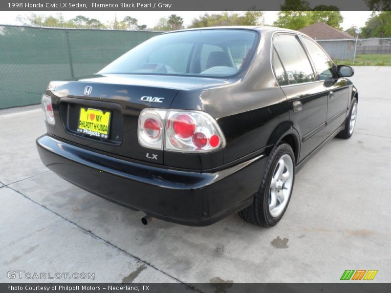 Flamenco Black Pearl / Gray 1998 Honda Civic LX Sedan
