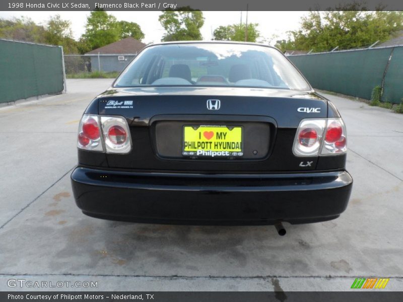 Flamenco Black Pearl / Gray 1998 Honda Civic LX Sedan