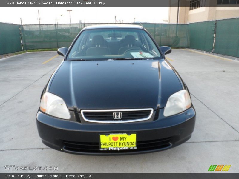 Flamenco Black Pearl / Gray 1998 Honda Civic LX Sedan