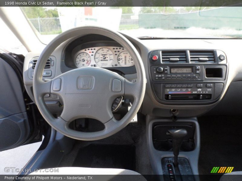 Flamenco Black Pearl / Gray 1998 Honda Civic LX Sedan