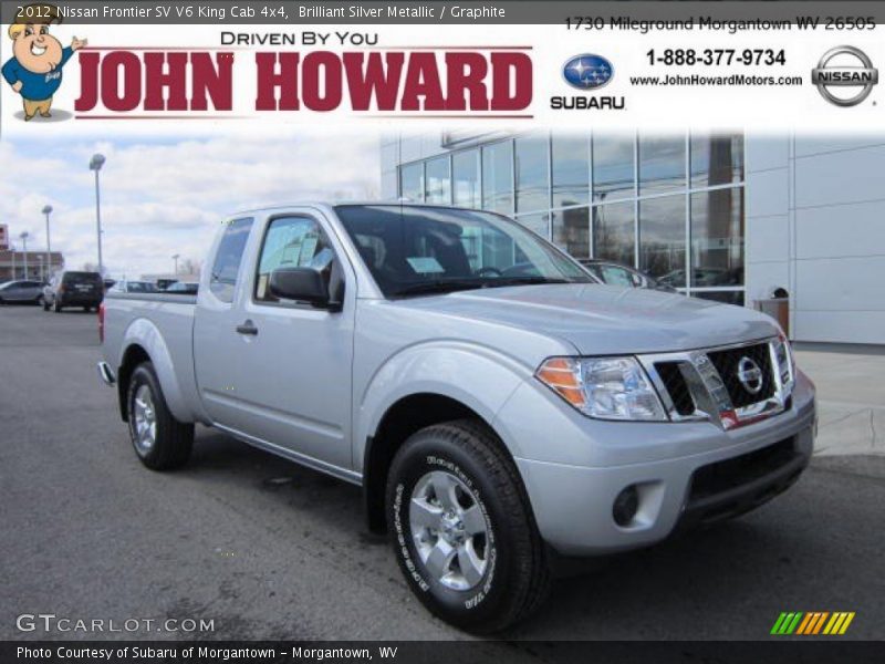 Brilliant Silver Metallic / Graphite 2012 Nissan Frontier SV V6 King Cab 4x4