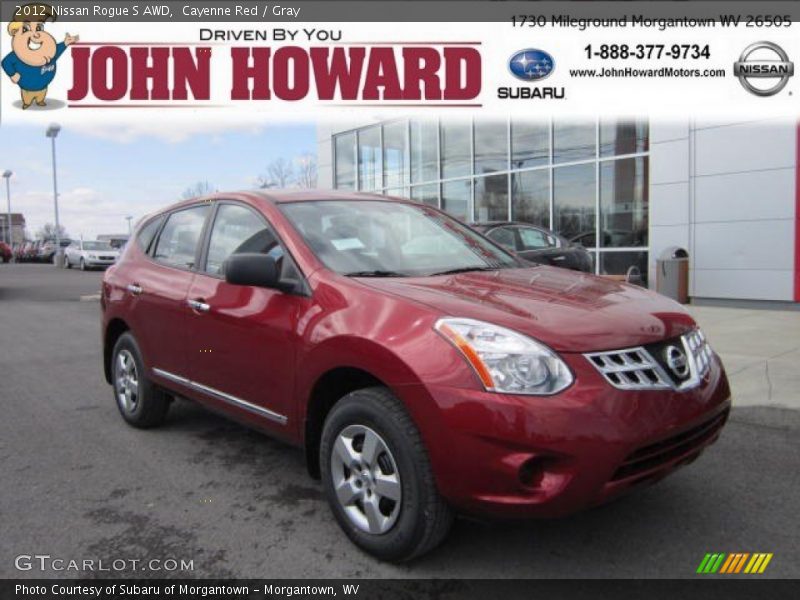 Cayenne Red / Gray 2012 Nissan Rogue S AWD