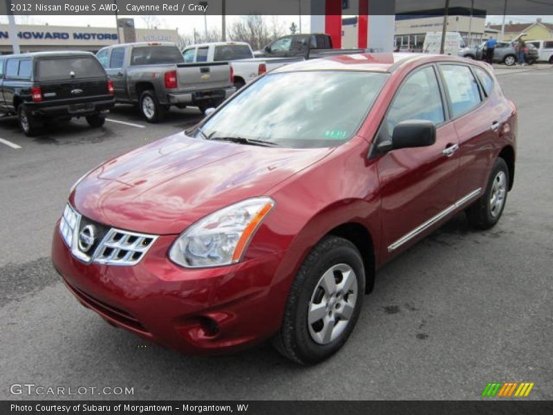 Cayenne Red / Gray 2012 Nissan Rogue S AWD