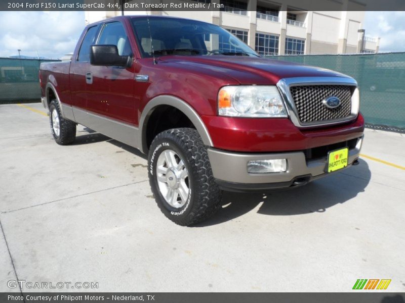 Dark Toreador Red Metallic / Tan 2004 Ford F150 Lariat SuperCab 4x4