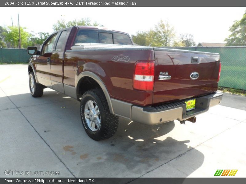 Dark Toreador Red Metallic / Tan 2004 Ford F150 Lariat SuperCab 4x4