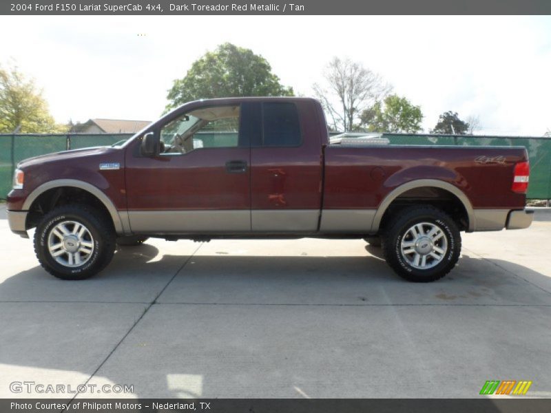 Dark Toreador Red Metallic / Tan 2004 Ford F150 Lariat SuperCab 4x4