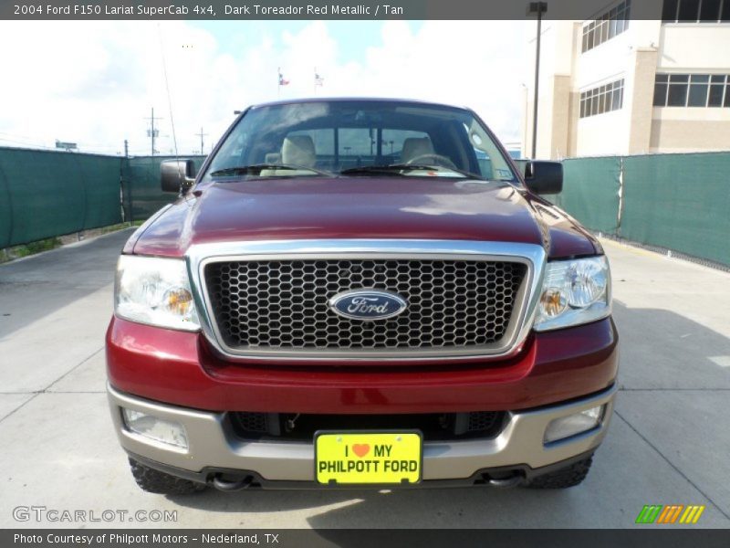Dark Toreador Red Metallic / Tan 2004 Ford F150 Lariat SuperCab 4x4