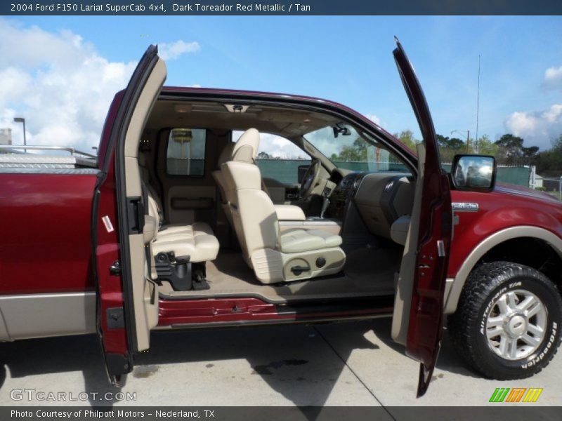 Dark Toreador Red Metallic / Tan 2004 Ford F150 Lariat SuperCab 4x4