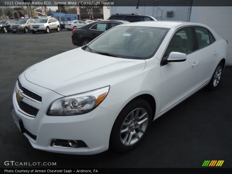Summit White / Cocoa/Light Neutral 2013 Chevrolet Malibu ECO