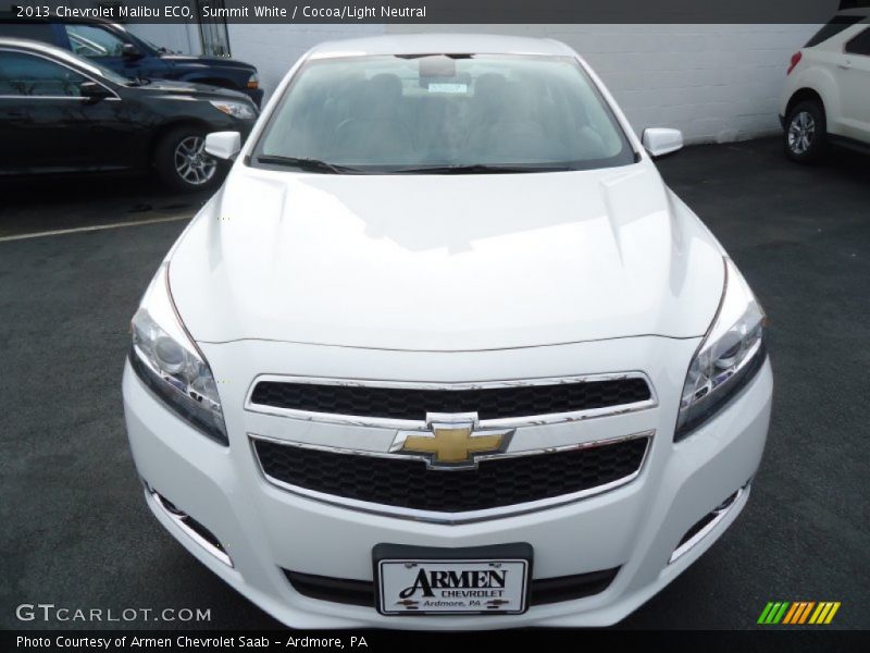 Summit White / Cocoa/Light Neutral 2013 Chevrolet Malibu ECO