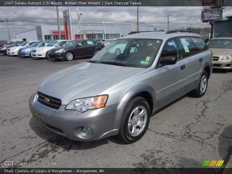 Brilliant Silver Metallic / Dark Charcoal Tweed 2007 Subaru Outback 2.5i Wagon