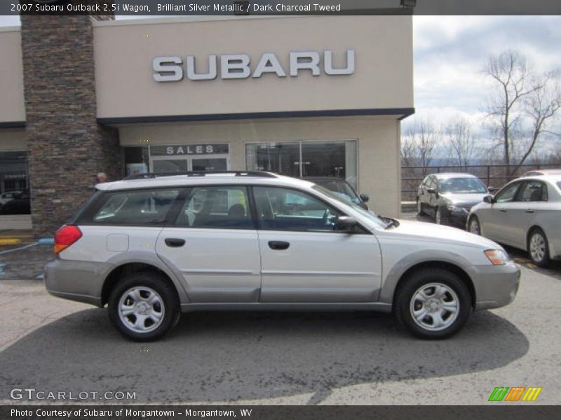 Brilliant Silver Metallic / Dark Charcoal Tweed 2007 Subaru Outback 2.5i Wagon