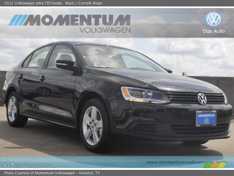 Black / Cornsilk Beige 2012 Volkswagen Jetta TDI Sedan