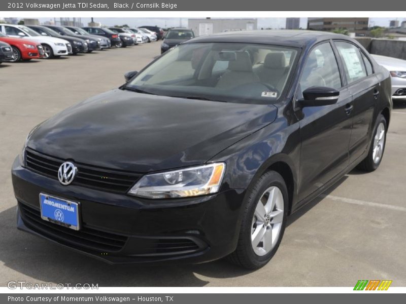 Black / Cornsilk Beige 2012 Volkswagen Jetta TDI Sedan