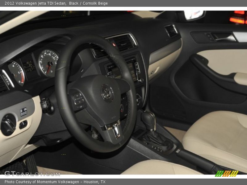 Black / Cornsilk Beige 2012 Volkswagen Jetta TDI Sedan