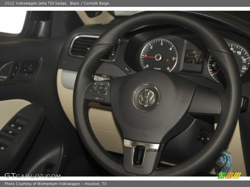 Black / Cornsilk Beige 2012 Volkswagen Jetta TDI Sedan