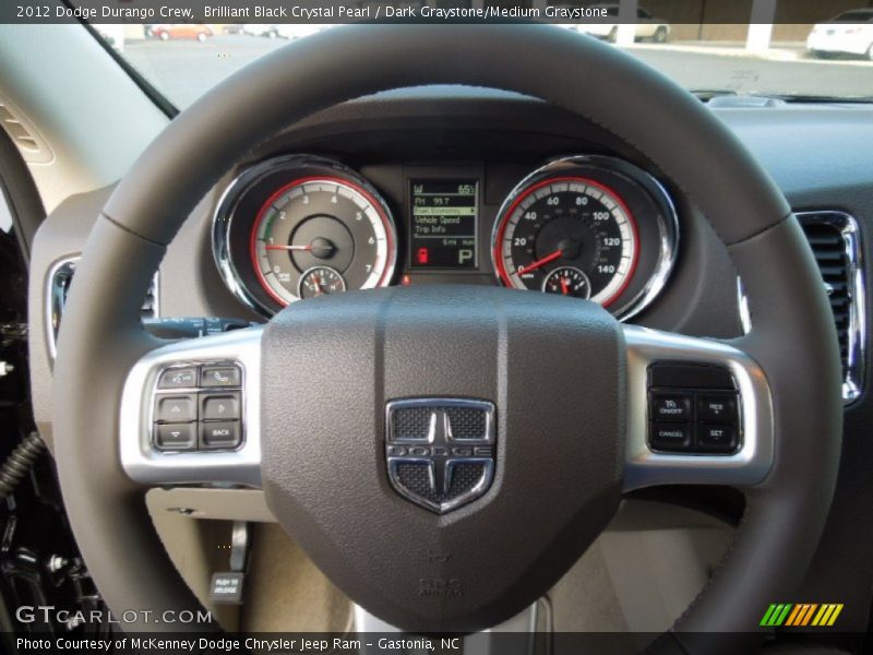 Brilliant Black Crystal Pearl / Dark Graystone/Medium Graystone 2012 Dodge Durango Crew