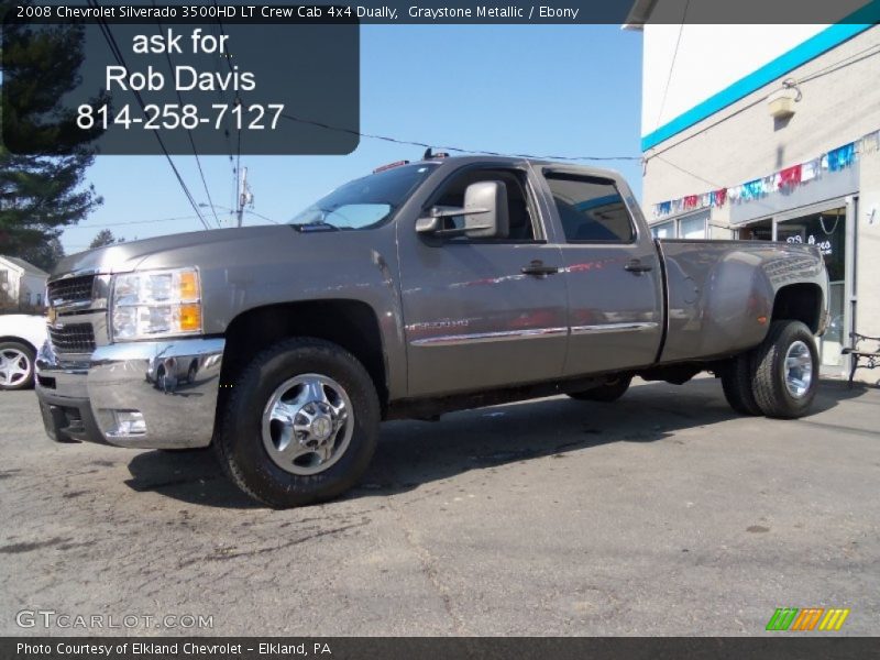 Graystone Metallic / Ebony 2008 Chevrolet Silverado 3500HD LT Crew Cab 4x4 Dually